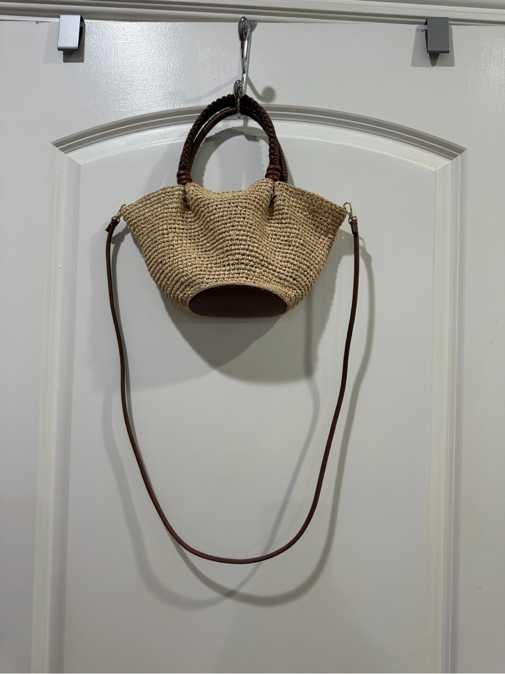Small handknotted top-handle bag